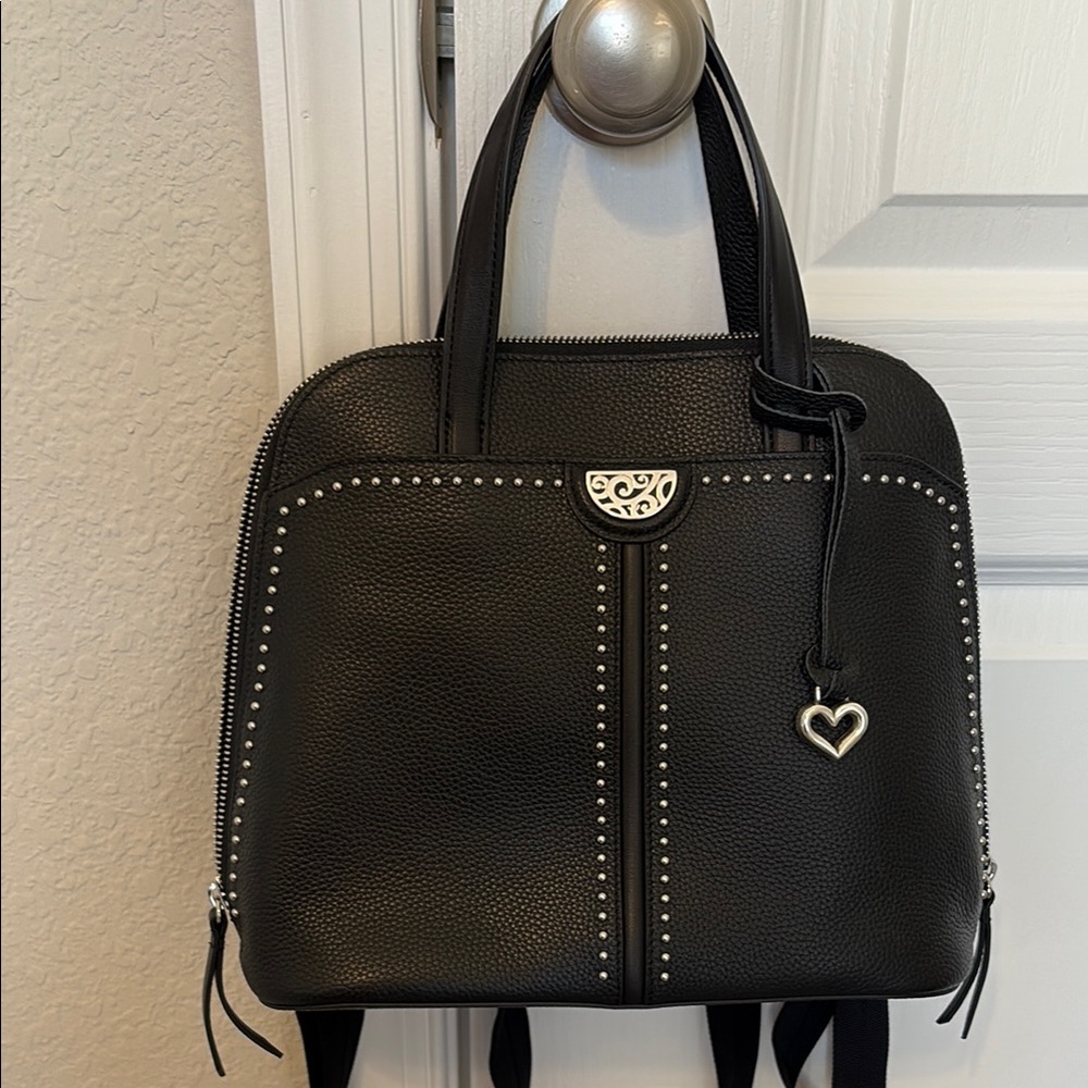 Brighton Miles Convertible Backpack—Black Leather